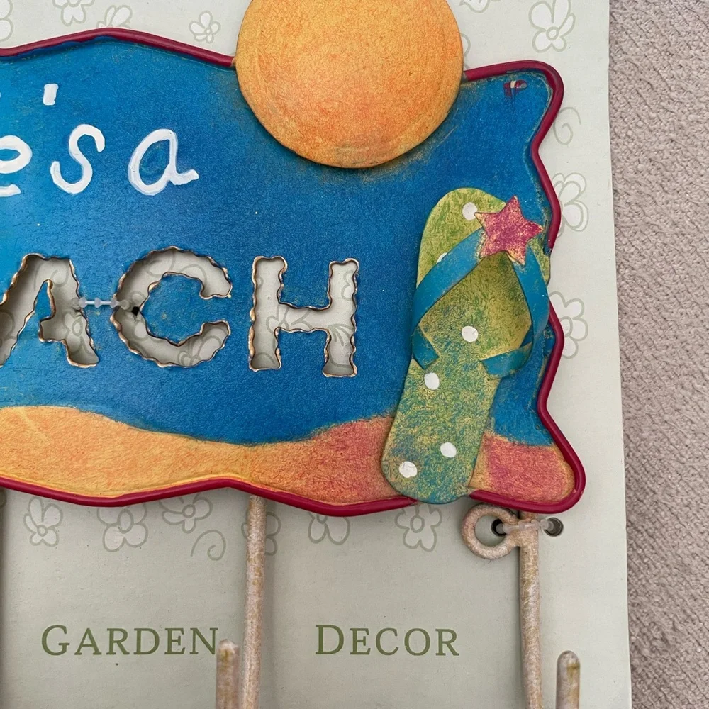 Wall Hook for keys. Life’s A Beach key hooks for Entryway, kitchen, hallway etc.